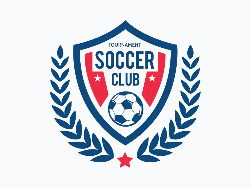 Soccer club crest with laurels: original artwork