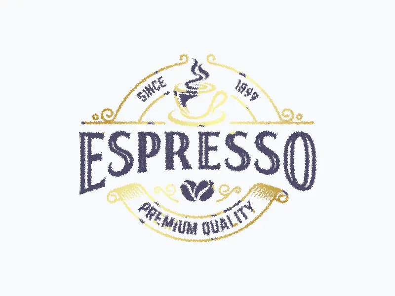 Vintage espresso label: original artwork