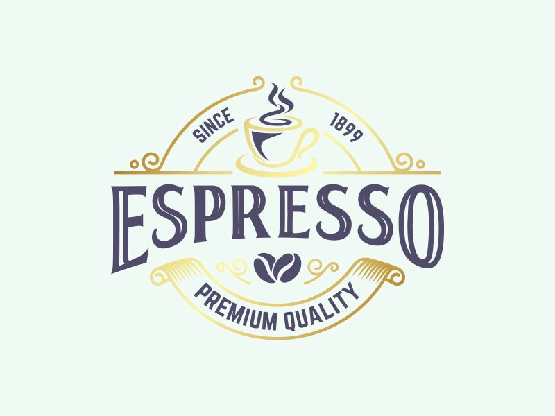 Vintage espresso label: vector result