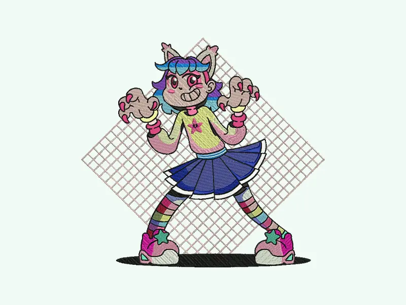 Cartoon character illustration: digitized result