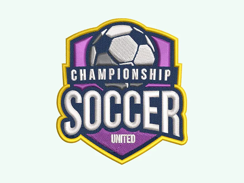 Championship soccer badge: digitized result